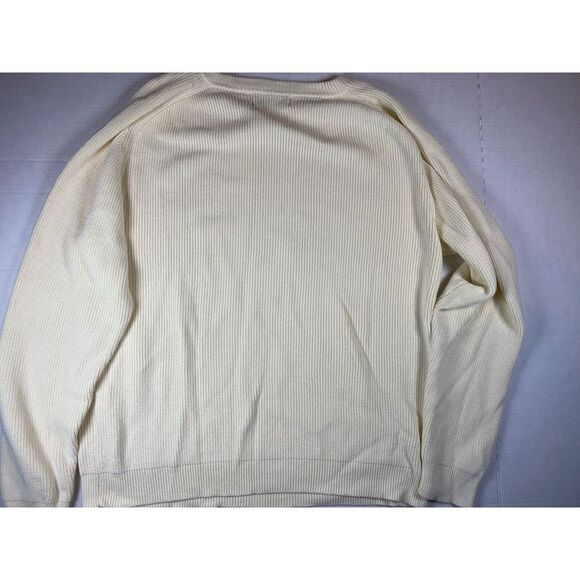Orvis Knit Sweater 100% Cotton Sweater Mens Size XL Cream Beige - Picture 6 of 6